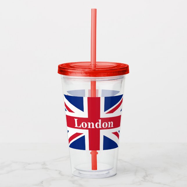 Vaso Acrílico Union Jack London ~ Bandera británica (Anverso)