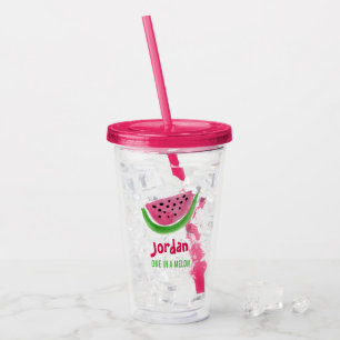 Vaso Acrílico Uno en una sandía melón melón melón rosa nombre pe