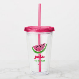 Vaso Acrílico Uno en una sandía melón melón melón rosa nombre pe