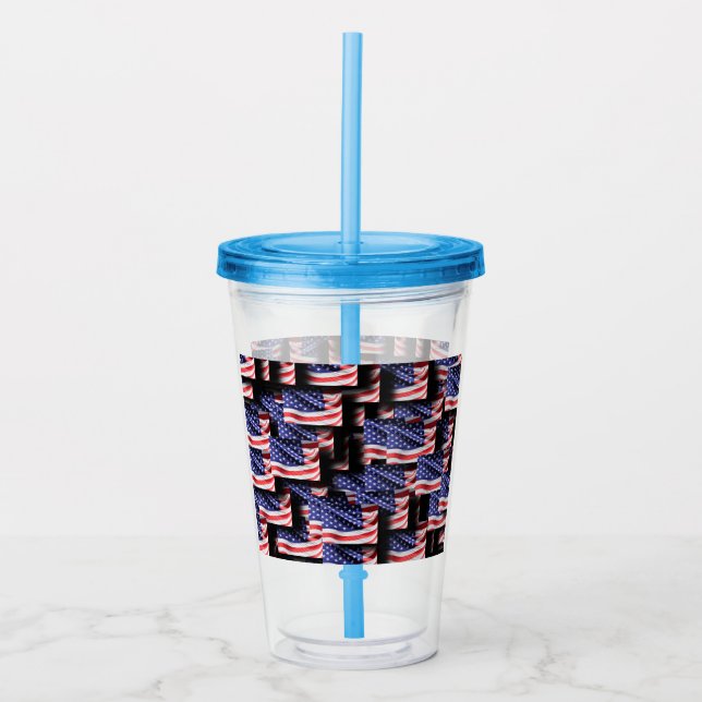 Vaso Acrílico US Flags Patriotic Fun divertido (Anverso)