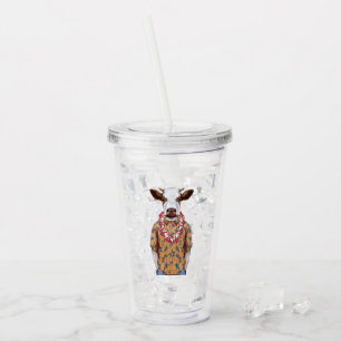 Vaso Acrílico Vaca de la camisa hawaiana
