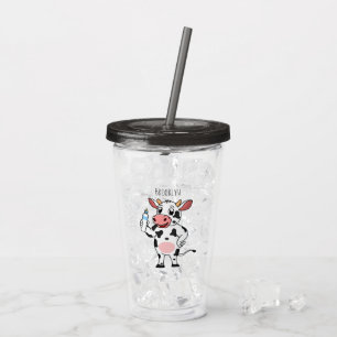 Vaso Acrílico Vaca feliz con personalizado de biberón