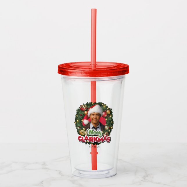 Vaso Acrílico Vacaciones de navidades | Merry Clarkmas (Anverso)