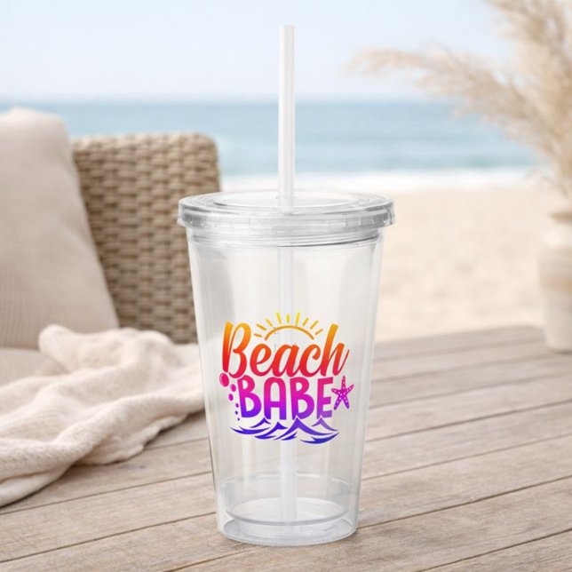 Vaso Acrílico Vacaciones de Verano de Chica de Playa (Subido por el creador)