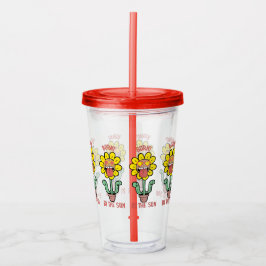 Vaso Acrílico Vacaciones de verano de girasol de moda
