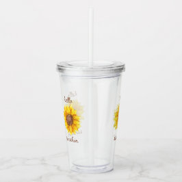 Vaso Acrílico Vacaciones de verano de girasoles modernos
