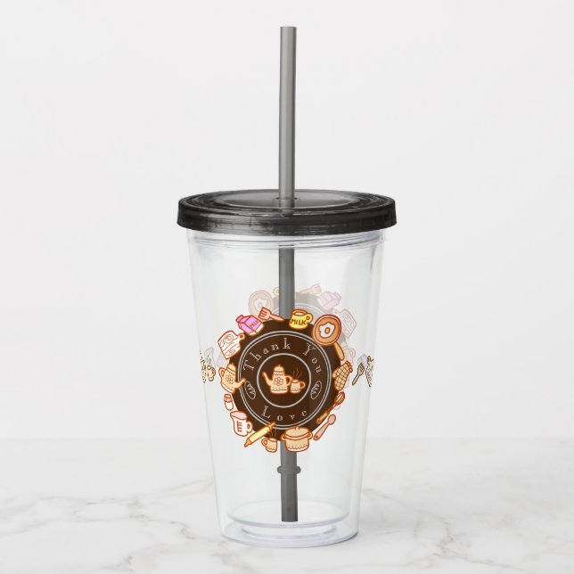Vaso Acrílico Vajilla Bonita Marrón  (Anverso)