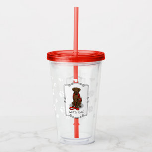 Vaso Acrílico ¡Vamos! Perro Retriever de Pelaje Plano (hígado)