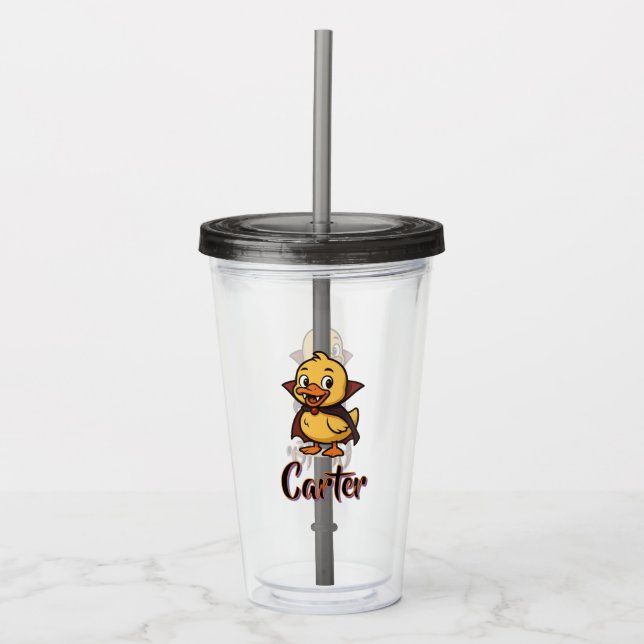 Vaso Acrílico vampiro de pato personalizado de personalizado cut (Anverso)