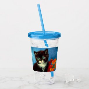 Vaso Acrílico Van Gogh Tuxedo Cat