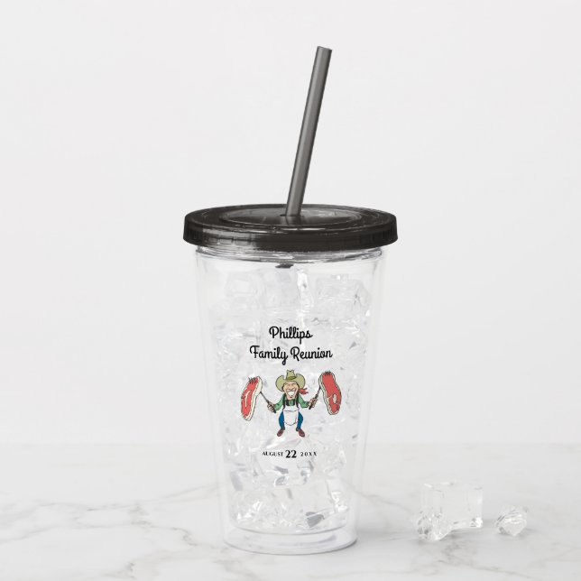 Vaso Acrílico Vaquero congresista familiar filtra Tumbler acríli (Reverso (hielo))