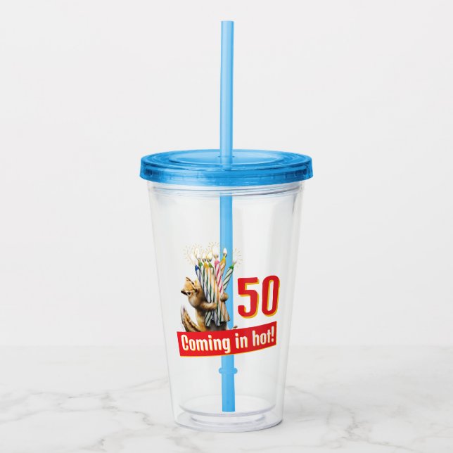 Vaso Acrílico Velas de cumpleaños de ardilla (Anverso)