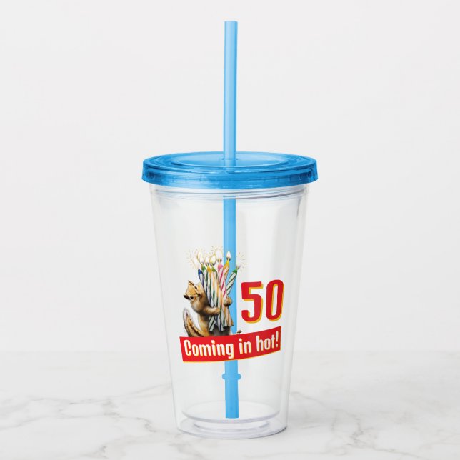 Vaso Acrílico Velas de cumpleaños de ardilla (Anverso)