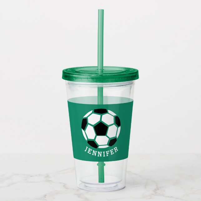Vaso Acrílico Verde personalizado atlético del fútbol de los (Anverso)