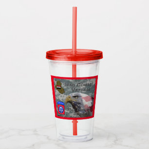 Vaso Acrílico Veterano de combate de la 82ª División Aerotranspo