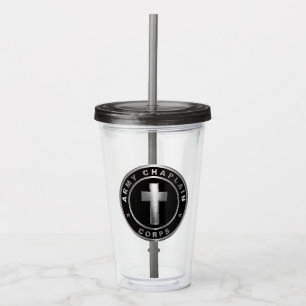 Vaso Acrílico Veterano del Ejército de los Cuerpos de Capellán