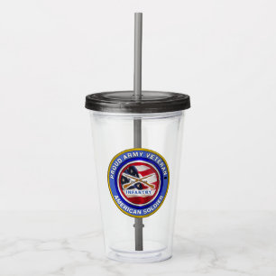 Vaso Acrílico Veterano soldado de infantería del ejército orgu