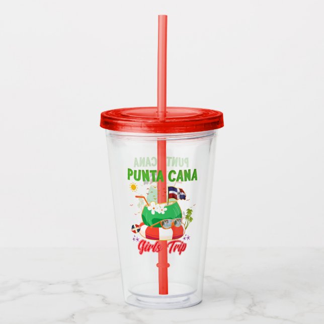 Vaso Acrílico Viaje de Chicas de Punta Cana República Dominicana (Anverso)