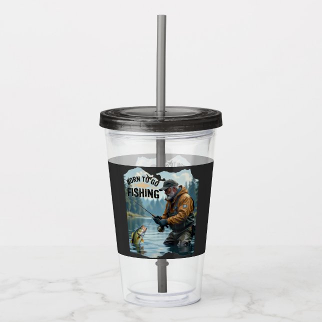 Vaso Acrílico Viaje de pesca deportiva Reel Guay Dad (Anverso)
