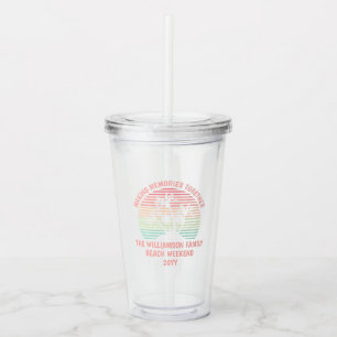 Vaso Acrílico Viaje de playa tropical retro para familias person