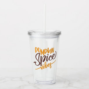 Vaso Acrílico Vibes de especias de calabaza