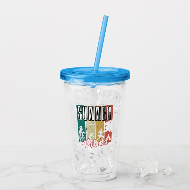 Vaso Acrílico Vibes de verano.w (Reverso (hielo))
