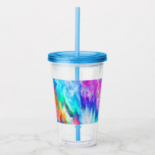 Vaso Acrílico Vibrante Glitch Rainbow