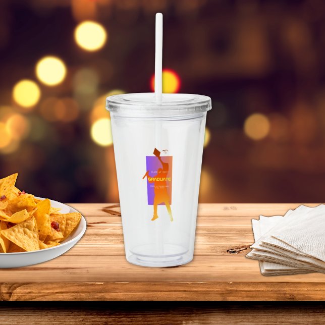 Vaso Acrílico Vibrante Sunset Modern Tech Graduation (Subido por el creador)