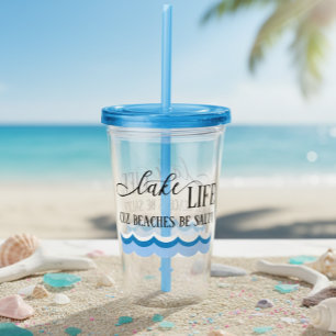 Vaso Acrílico Vida de Lago Porque las Playas Son Saladas