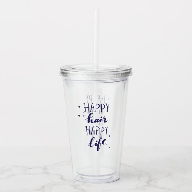 Vaso Acrílico Vida feliz del pelo feliz (Anverso)