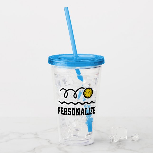 Vaso Acrílico Vidrio acrílico del jugador de waterpolo personali (Anverso (hielo))