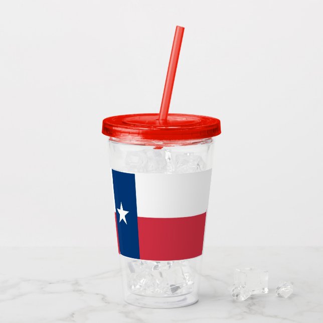 Vaso Acrílico Vidrio de acrílico de la bandera de Tejas (Reverso (hielo))