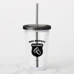 Vaso Acrílico Vidrio de la fiesta de boda de Ring Security para 