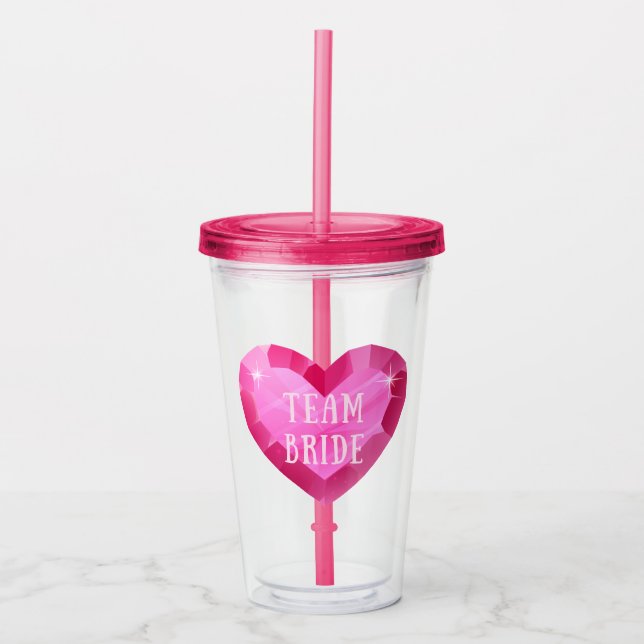 Vaso Acrílico Vidrio para beber de novia (Anverso)