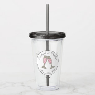 Vaso Acrílico Vidrio rosa burbujeante Vidrio de Champagne Favor 