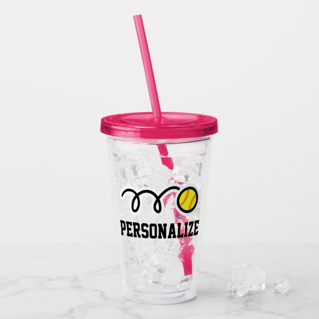 Vaso Acrílico Vidrio tumoral acrílico del chica suavizado (Anverso (hielo))