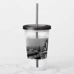 Vaso Acrílico Vieja Francia París Notre Dame Catedral pensadora
