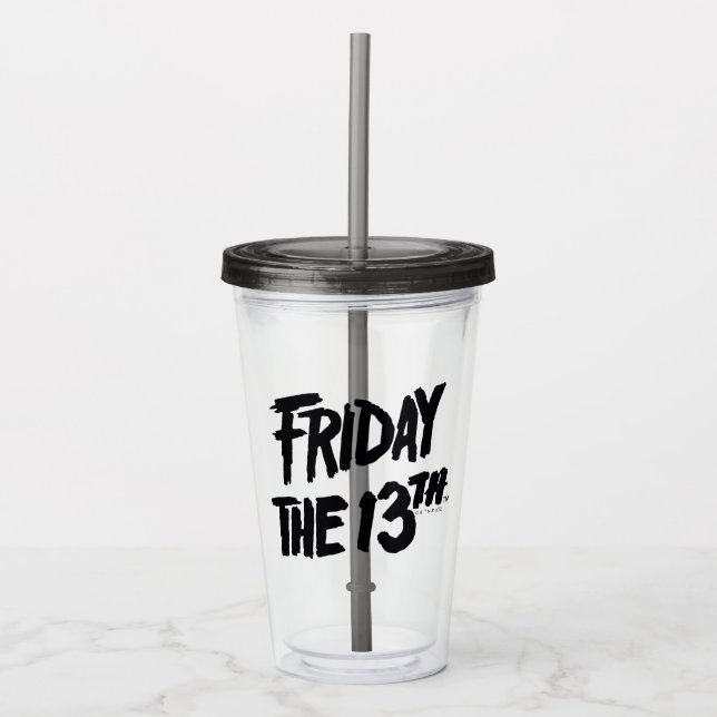 Vaso Acrílico Viernes 13 | Logo Pintado apilado (Anverso)