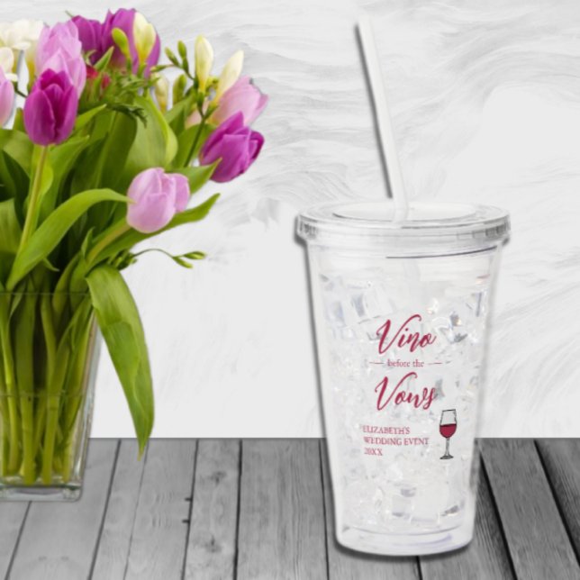 Vaso Acrílico Vino Antes De La Ducha Bridal Vows/Bachelorette (Subido por el creador)
