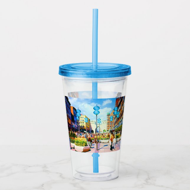Vaso Acrílico Vintage Alemania Munich Towngate Karistor (Anverso)
