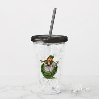 Vaso Acrílico Vintage St. Patrick's Day Chica