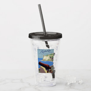 Vaso Acrílico Visite la Fortaleza de El Morro, Puerto Rico, San 