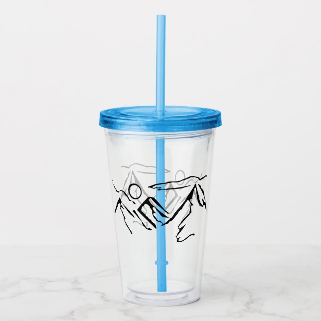 Vaso Acrílico Vista de montaña (Anverso)