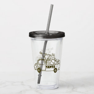 Vaso Acrílico Vista lateral del camión de Navidades de esquema