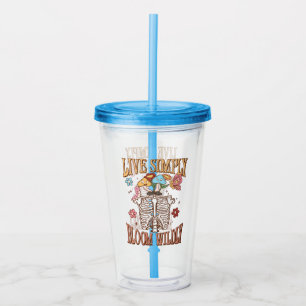 Vaso Acrílico Vive de forma simple, Bloom Willy - Skeleton y hon