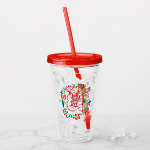 Vaso Acrílico Vive ríe ama floral 