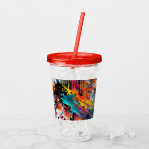 Vaso Acrílico Vivid Chaos Splash Graffiti