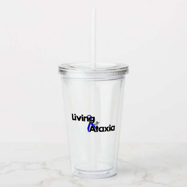 Vaso Acrílico Viviendo con Ataxia (Anverso)