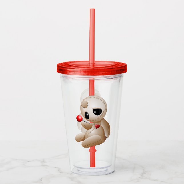 Vaso Acrílico Voodoo Doll Personalizado enamorado (Anverso)