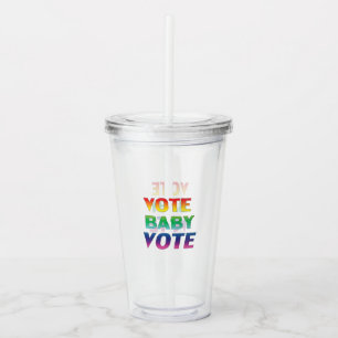 Vaso Acrílico "Vota por el voto del bebé" orgullo lgbtq lgbt col